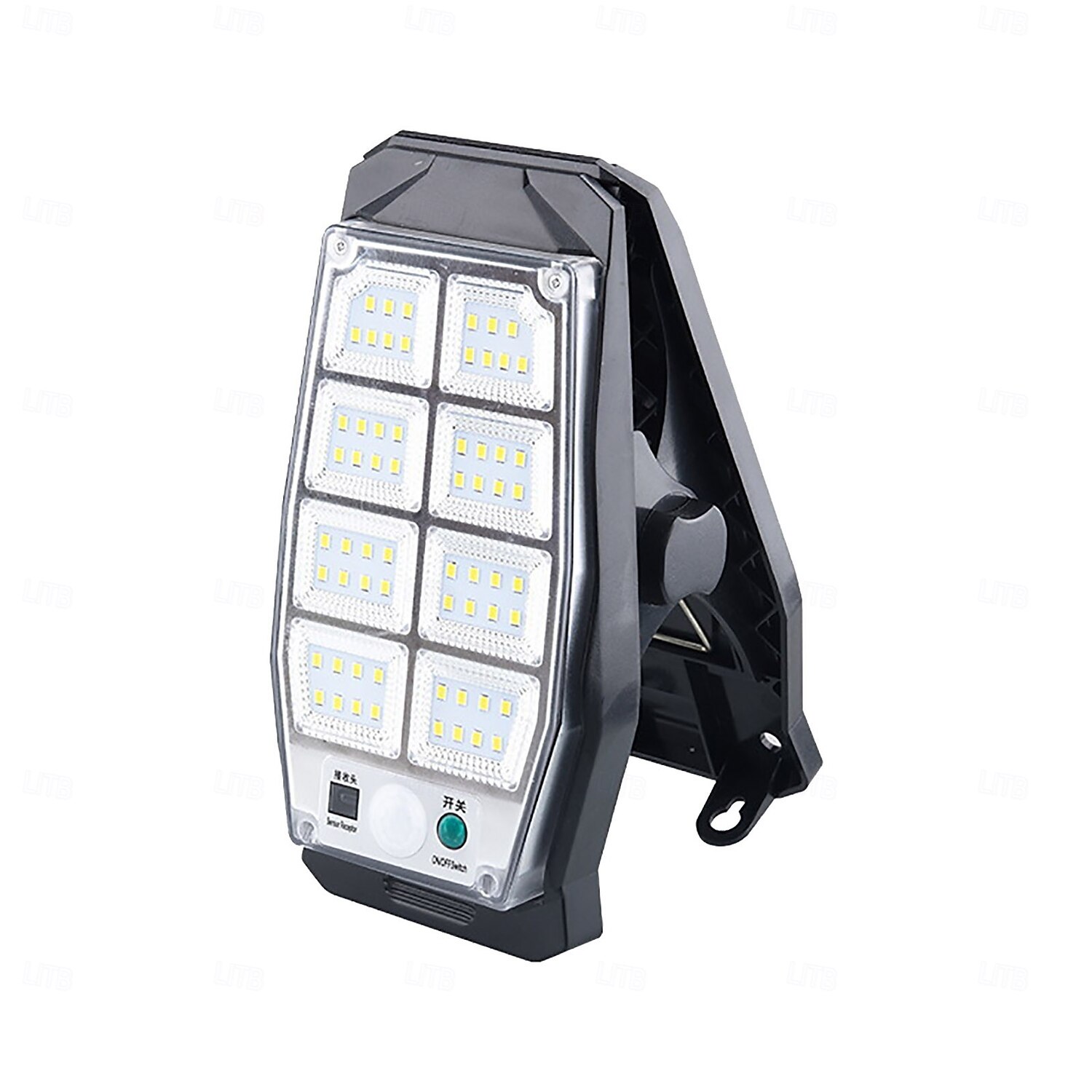 Utendørs solcelledrevet 8-rutenett LED-cob-vegglampe med klips og bevegelsessensor, IP65 vanntett, multifunksjonell nødarbeidslampe for hage, gårdsplass, gjerde, park, garasjebelysning 2026 - AU $36.39 –P2