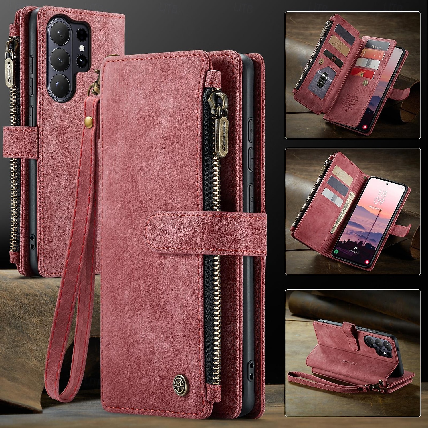 teléfono Funda Para Samsung galaxia S26 S26 Ultra Plus Tarjetas billetera con Soporte con correa de muñeca Ranura para tarjetas Retro TPU Cuero de PU 2026 - $22.99 –P1