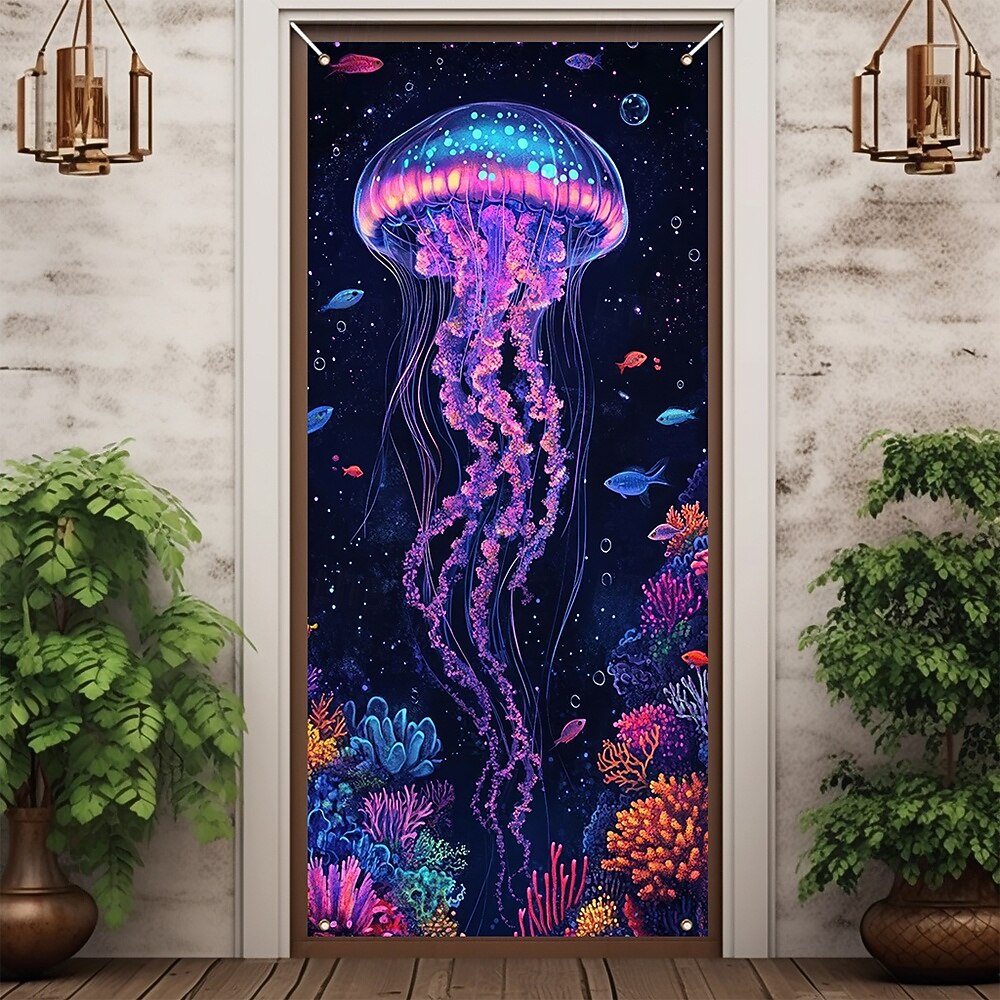 Posters Door Cover Outdoor Banners Jellyfish Tropical Modern 3D Party Dorm Teens Room College Dorm Guys Man Cave Frat Bedroom Shooting Backgrounds Home Decor 2026 - $17.99 –P7