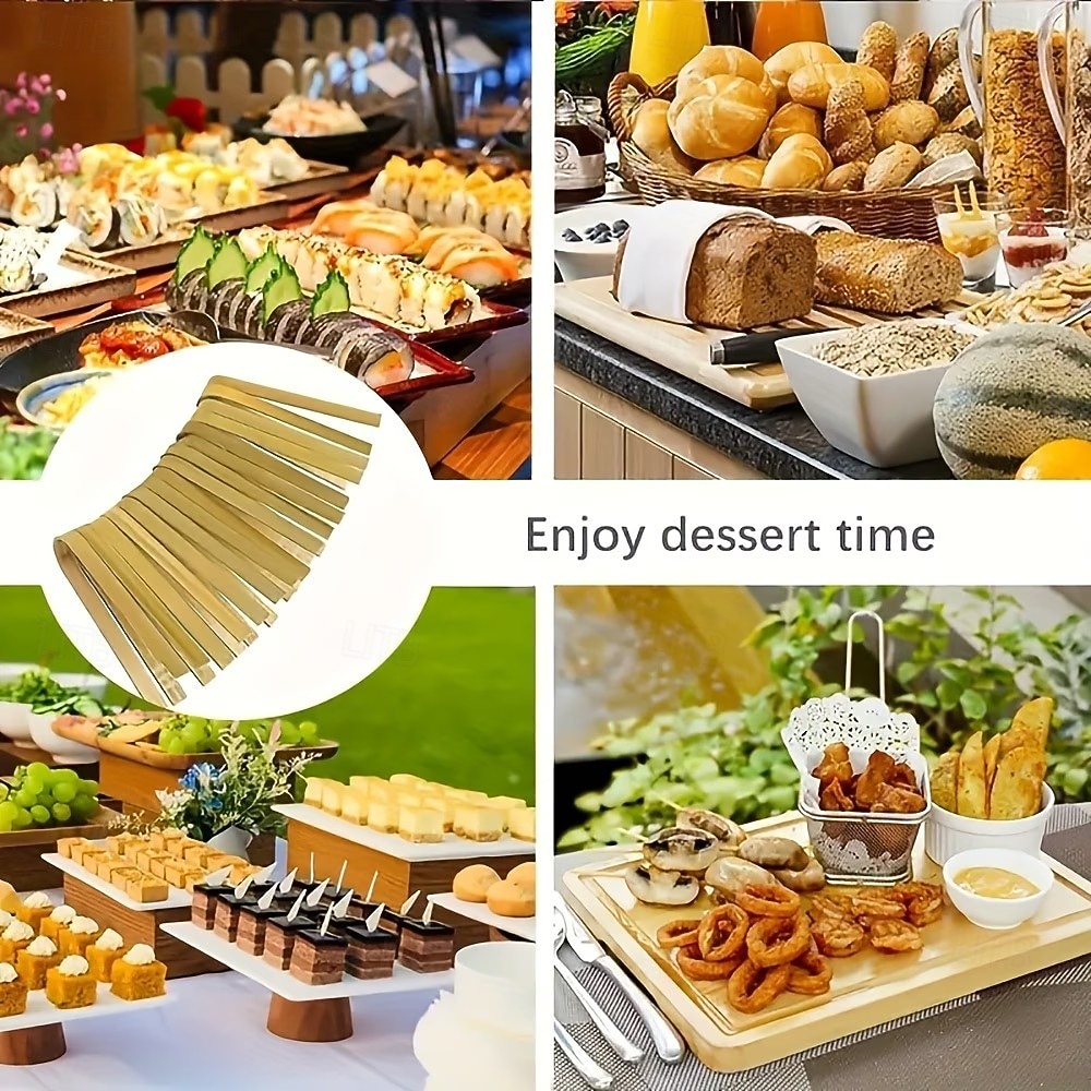 ٥٠ قطعة من الملاقط الخشبية، أدوات طبخ للاستخدام مرة واحدة، ملاقط صغيرة من الخيزران، ملاقط طبيعية للخبز والتحميص، أدوات شواء، تستخدم في محلات الشاي والقهوة، أواني طهي للشواء، مشابك طعام. 2026 - $15.99 –P6