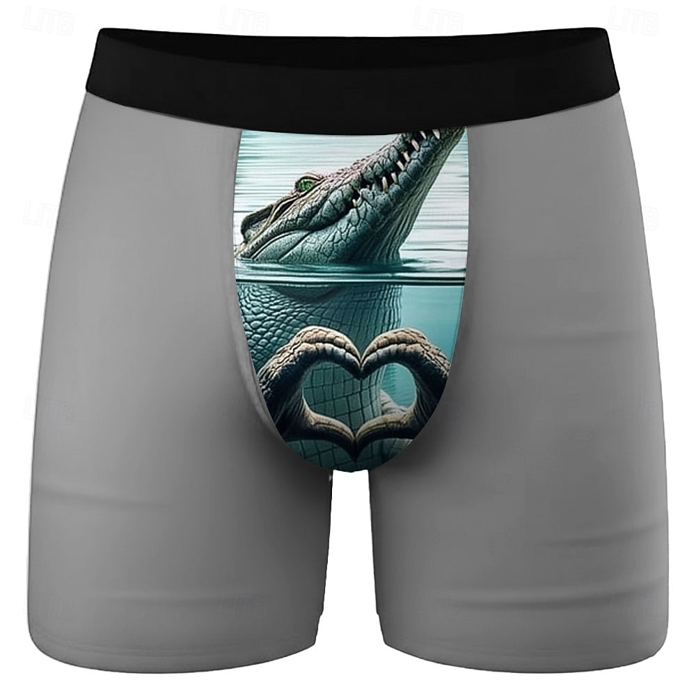 Homme Crocodile Forme de Coeur Hilarant Boxers extensibles Caleçons de Bain Shorts de bain boxeur Drôle Occasionnel Maison Vacances à la Plage Ceinture Élastique Évacuation de l'humidit de 2026 ? $16.99 –P2