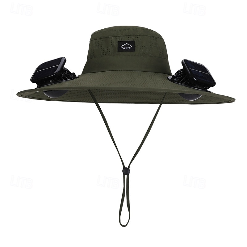 2026 New Solar-Powered Outdoor Sun Hat with Dual Fans, Digital Battery Display, Wide Brim, Lightweight Breathable Cap for Hiking, Fishing, Camping, Travel, Beach, Summer 2026 - $35.99 –P3