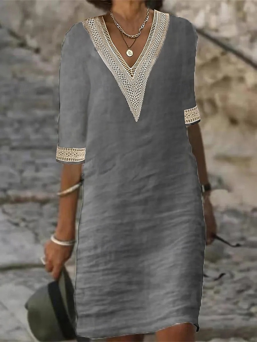 Per donna Abito al ginocchio Abito Bianco Elegante Moda Moderno All'aperto Vacanza Uscire Vestibilità regolare Semplice Senza Maniche Scollo a V Blu Nero Bianco Giallo Estate Primavera del 2026 a $25.99 –P5