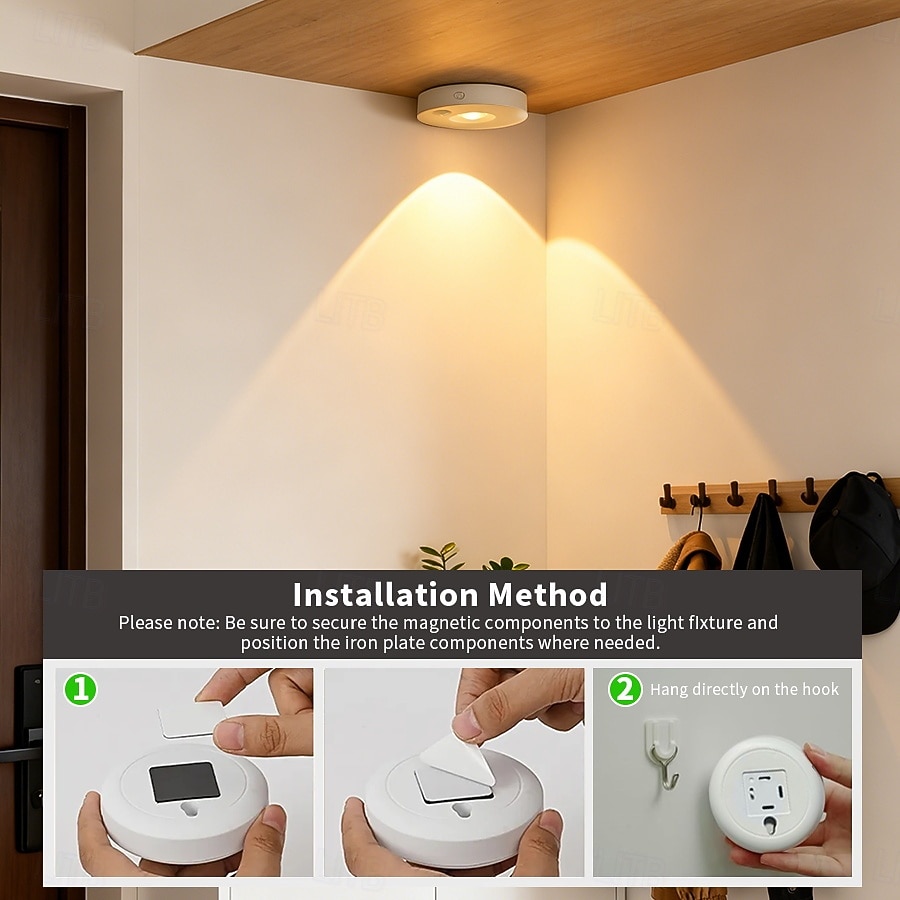 LED Translucent Tri-color Dimmable Touch Control Adjustable Magnetic Light Atmosphere Lamp Energy-saving with Charger Modern Minimalist Wardrobe Bedside Bedroom Study Cabinet Showcase Wine Cabinet Kit 2026 - $8.99 –P3