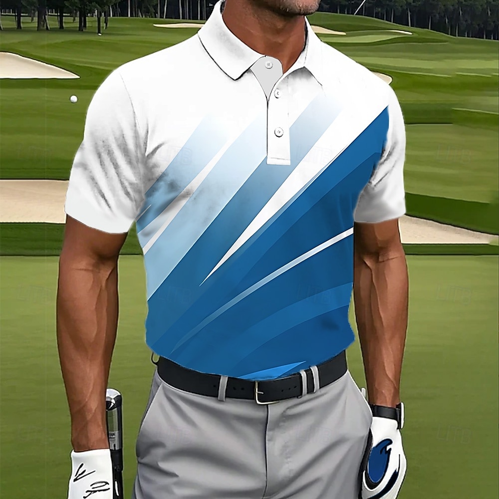 Per uomo Astratto Golf Polo Sportivi Manica Corta Magliette polo Camicie con Colletto Casual Athleisure Bottoni Estate Primavera Blu Rosso Verde del 2026 a $22.99 –P2