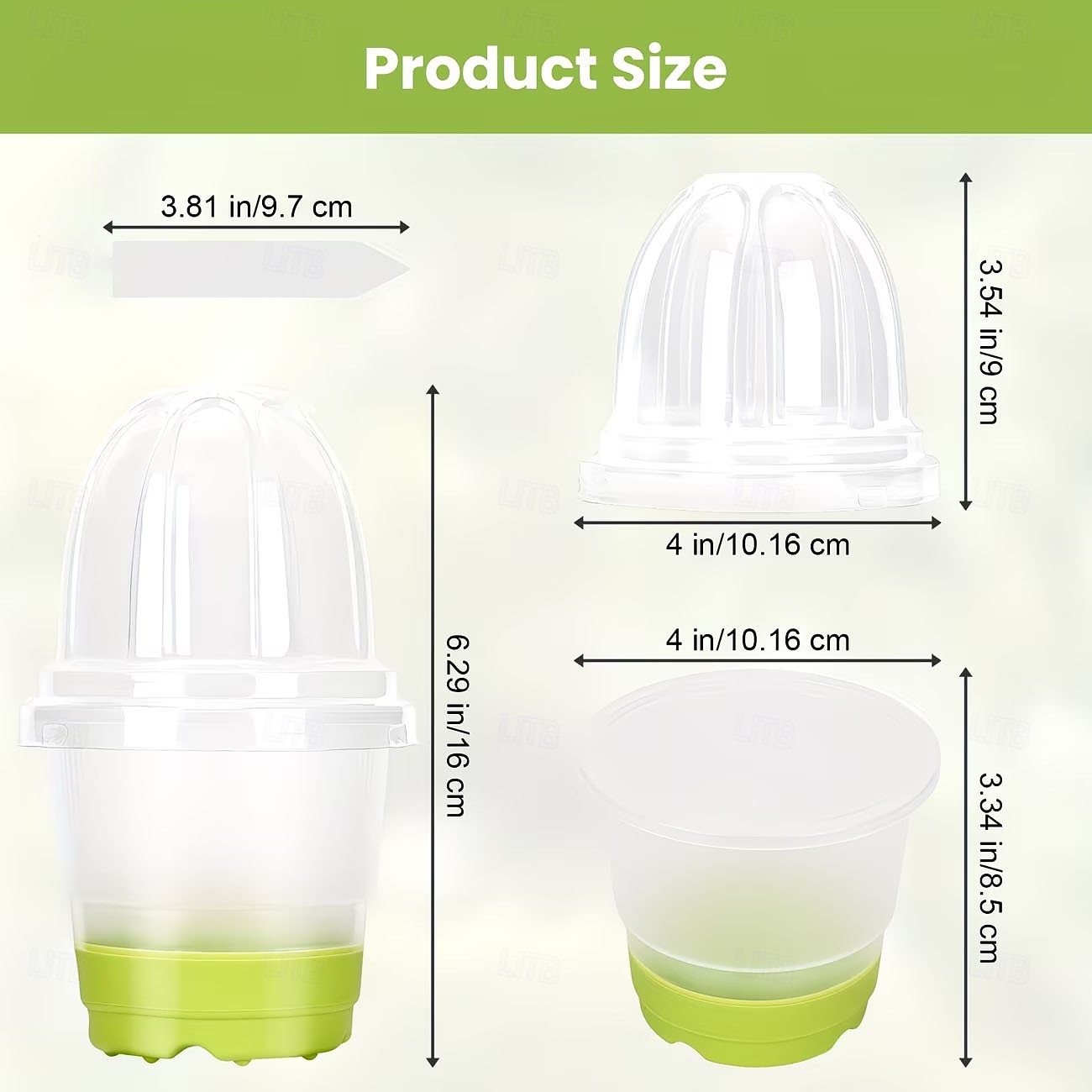 2026年 蓋付きスタータートレイと植物ラベル付きの4インチ苗カップ10個、透明な苗ポット、補強されたベース付きの再利用可能なプラスチック植木鉢、移植が簡単 &種まき  コレクション – $28.99 –P9