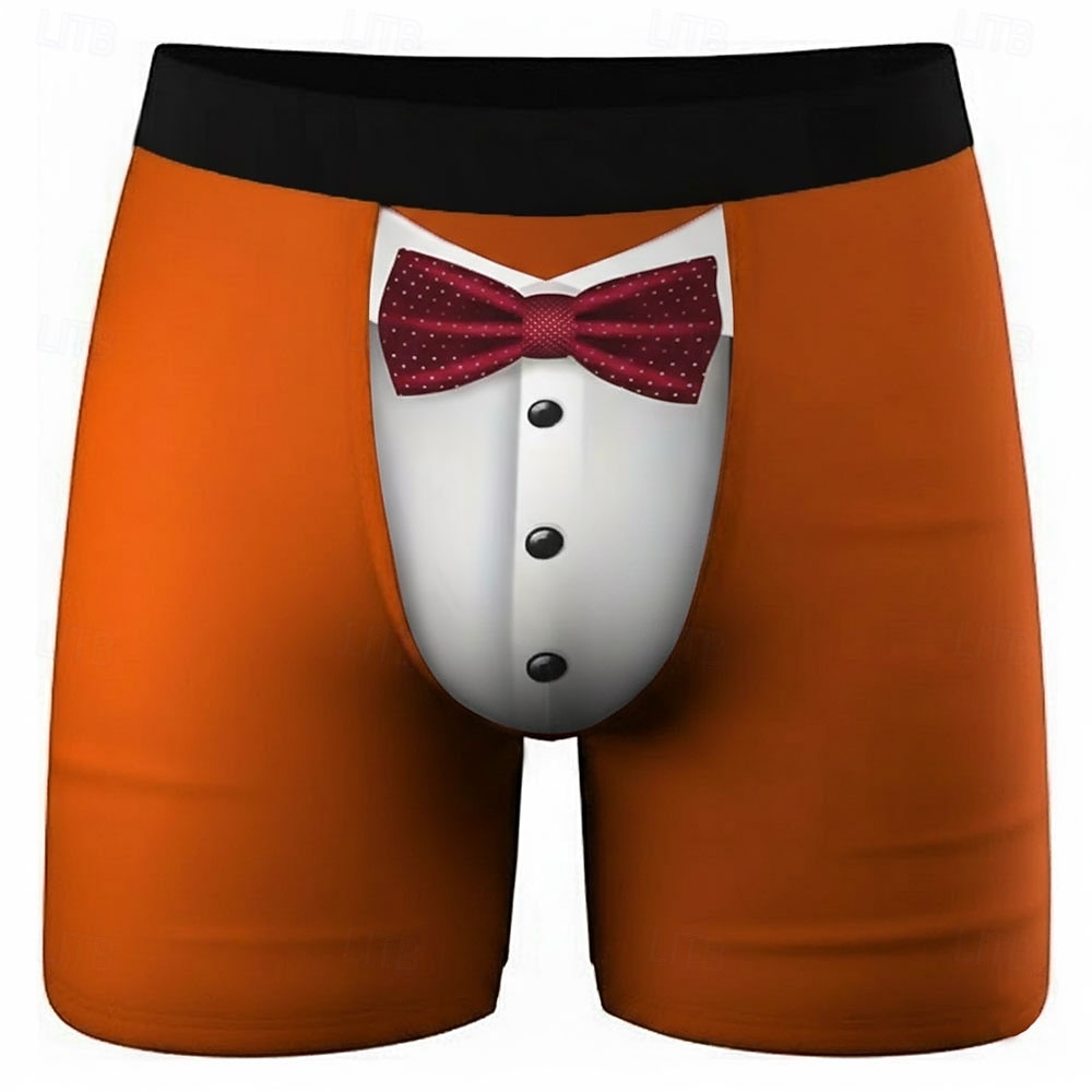 Herren Kostüm Falsches Kragen- und Anzugdesign Dehnbare Boxershorts Badeshorts Boxer-Badeshorts Lustig Lässig Heim Strandurlaub Elastischer Bund Feuchtigkeitsableitend Atmungsaktive Unterwäsche 2026 - $16.99 –P4