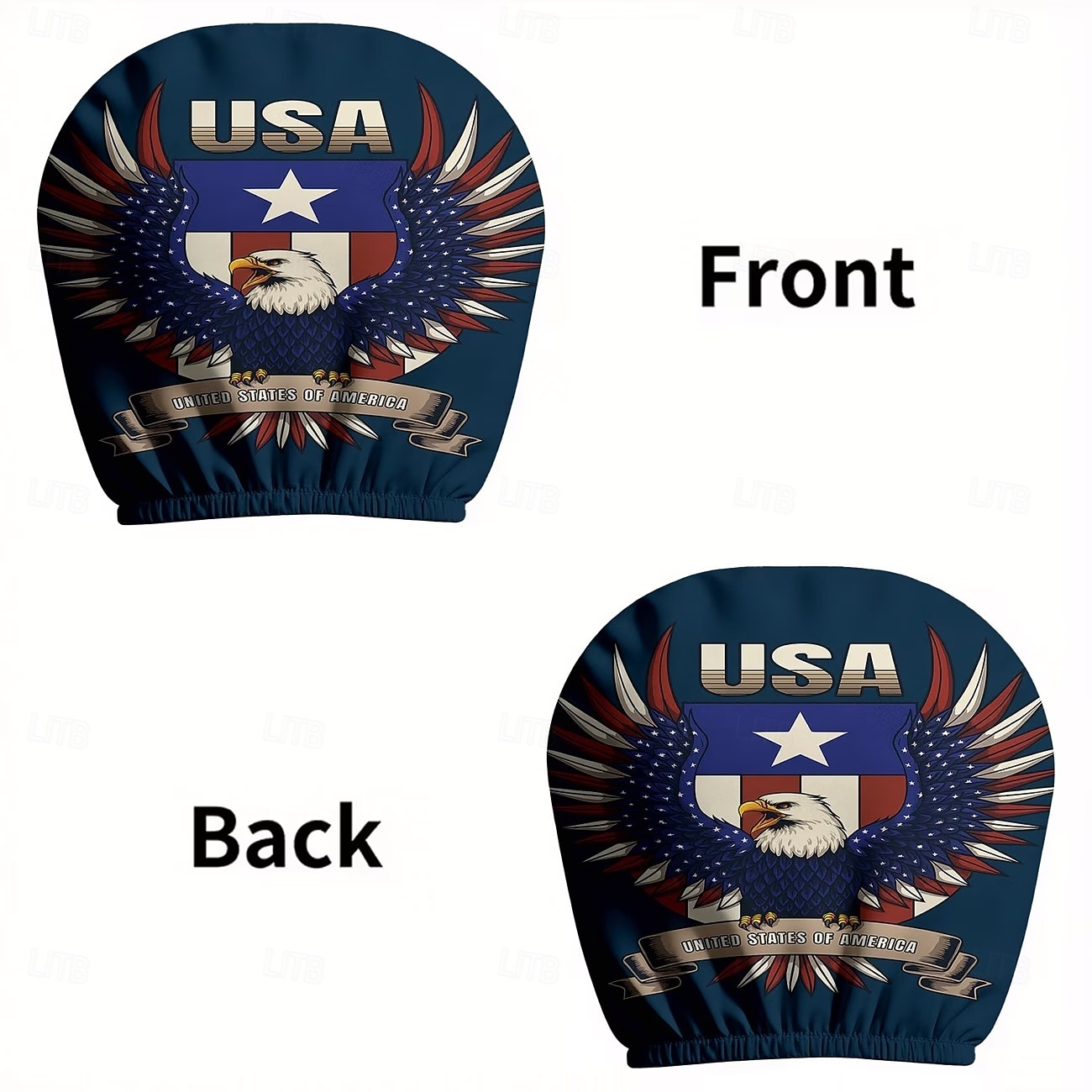 2 fundas para reposacabezas de coche con diseño de bandera estadounidense, con estampado de estrellas y rayas rojas, blancas y azules, ajuste universal, fácil de limpiar, suave y cómoda, ideal para 2026 - $9.49 –P14