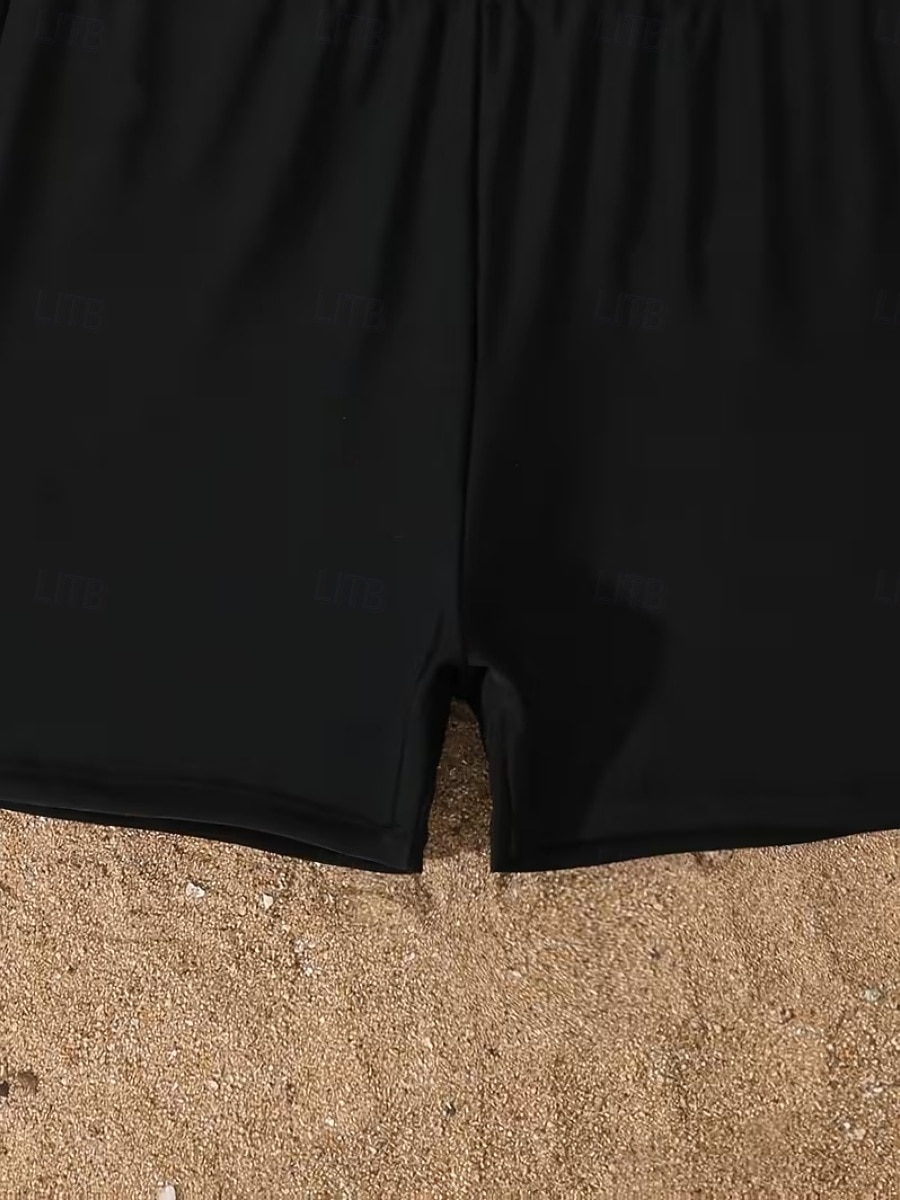 Kids Girls' Swimsuit Outdoor Beach Solid Color Vacation Tropical Sports Bathing Suits 4 years+ Summer Black 2026 - $26.99 –P5