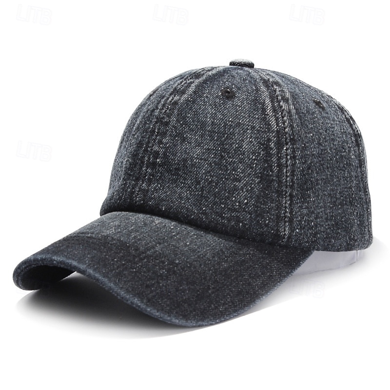 Men's Baseball Cap Sun Hat Blue Black Cotton Patchwork Fashion Streetwear Casual Daily Outdoor Vacation Solid Color Sun Protection Sunscreen Breathability 2026 - $10.99 –P4