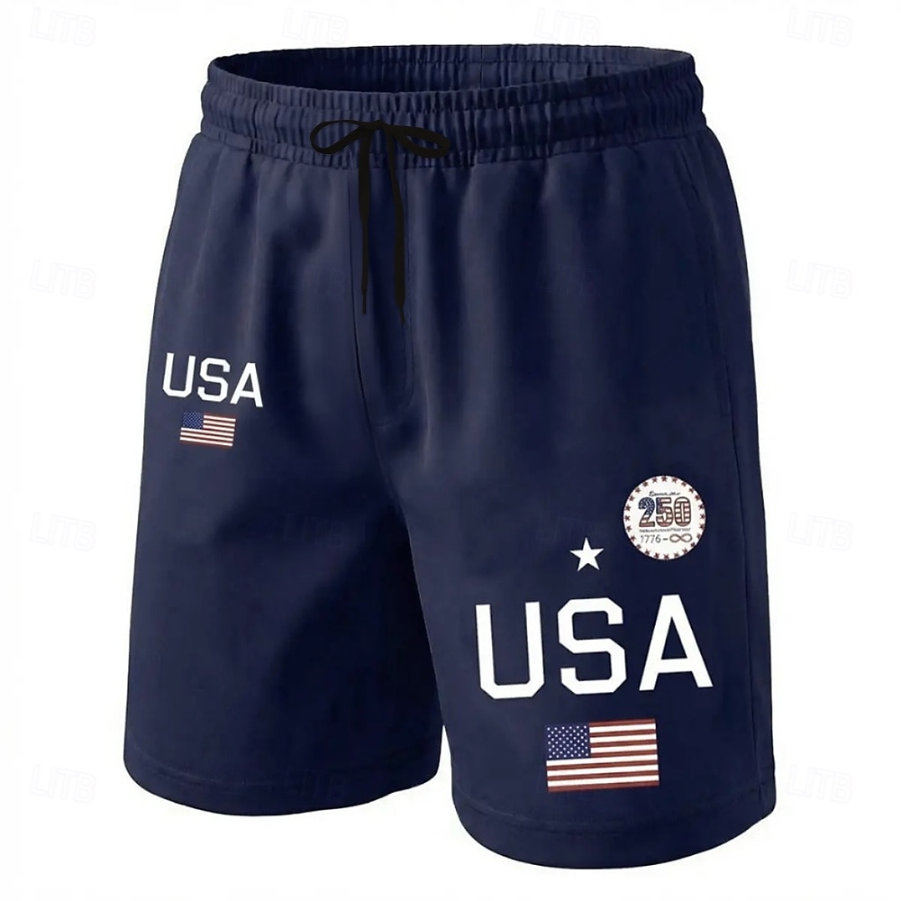 Hombre 4 de julio, 250 aniversario de Estados Unidos Bandera estadounidense Boxers de Natación Pantalones de Natación Pantalones de Surf Media cintura Patriótico Festivos Bolsillos laterales Forro de 2026 - $20.99 –P1