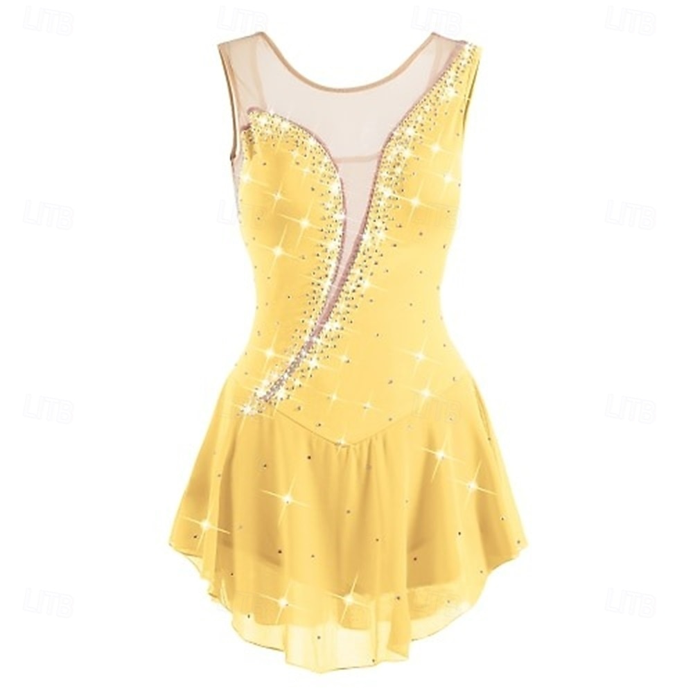 Vestido de patinaje artístico Mujer Patinaje Sobre Hielo Vestidos Violeta Azul marinero Blanco Retazos Espalda Abierta Elástico Entrenamiento Competición Ropa de Patinaje Clásico Cristal / Strass Sin 2026 - $154.99 –P2