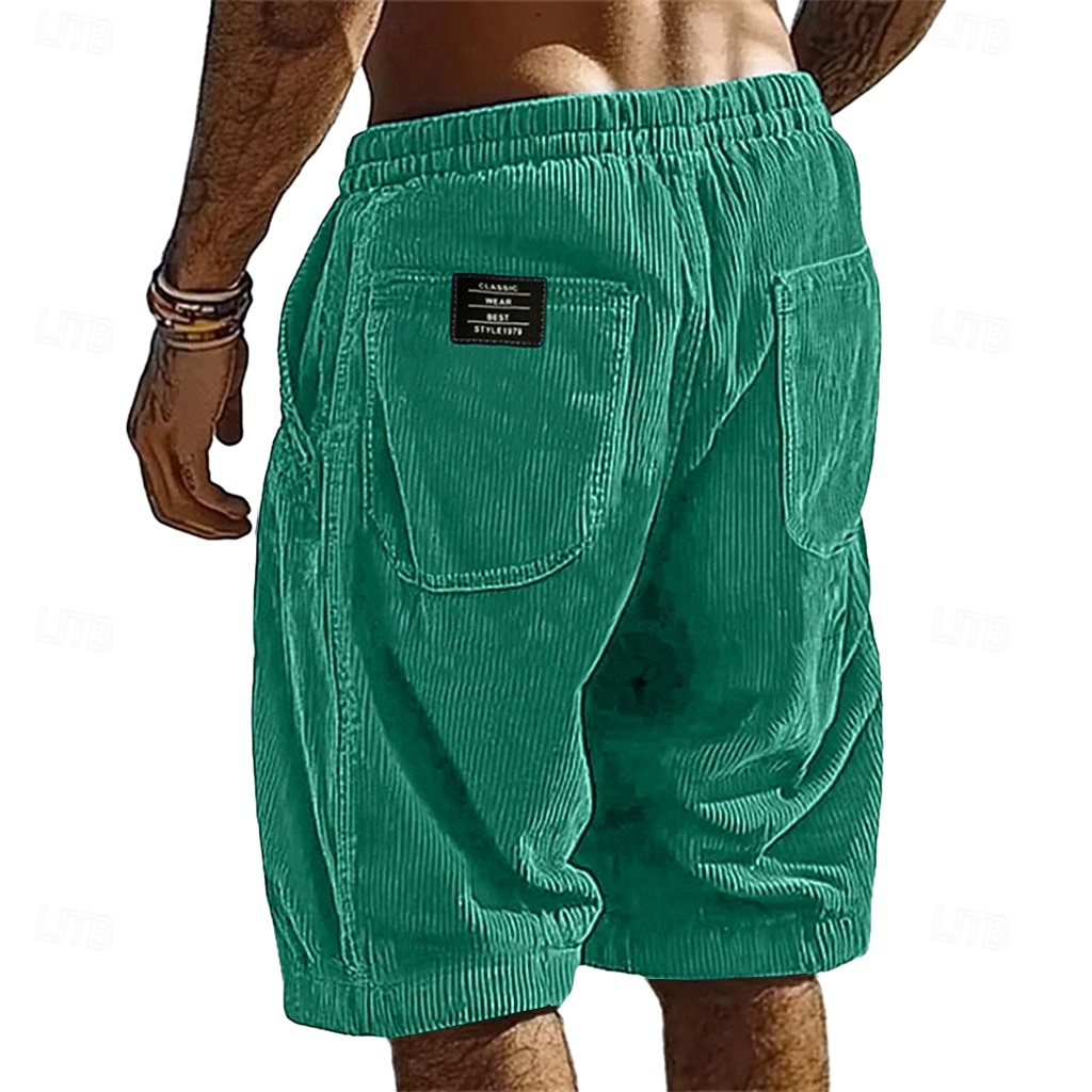 Homme Shorts Short décontracté Short en velours côtelé Avec Poches Taille Élastique Uni Respirant Longueur Genou Extérieur Vacances Tenue quotidienne Vacances Mode Noir Blanche Micro-Élastique de 2026 ? $21.99 –P1