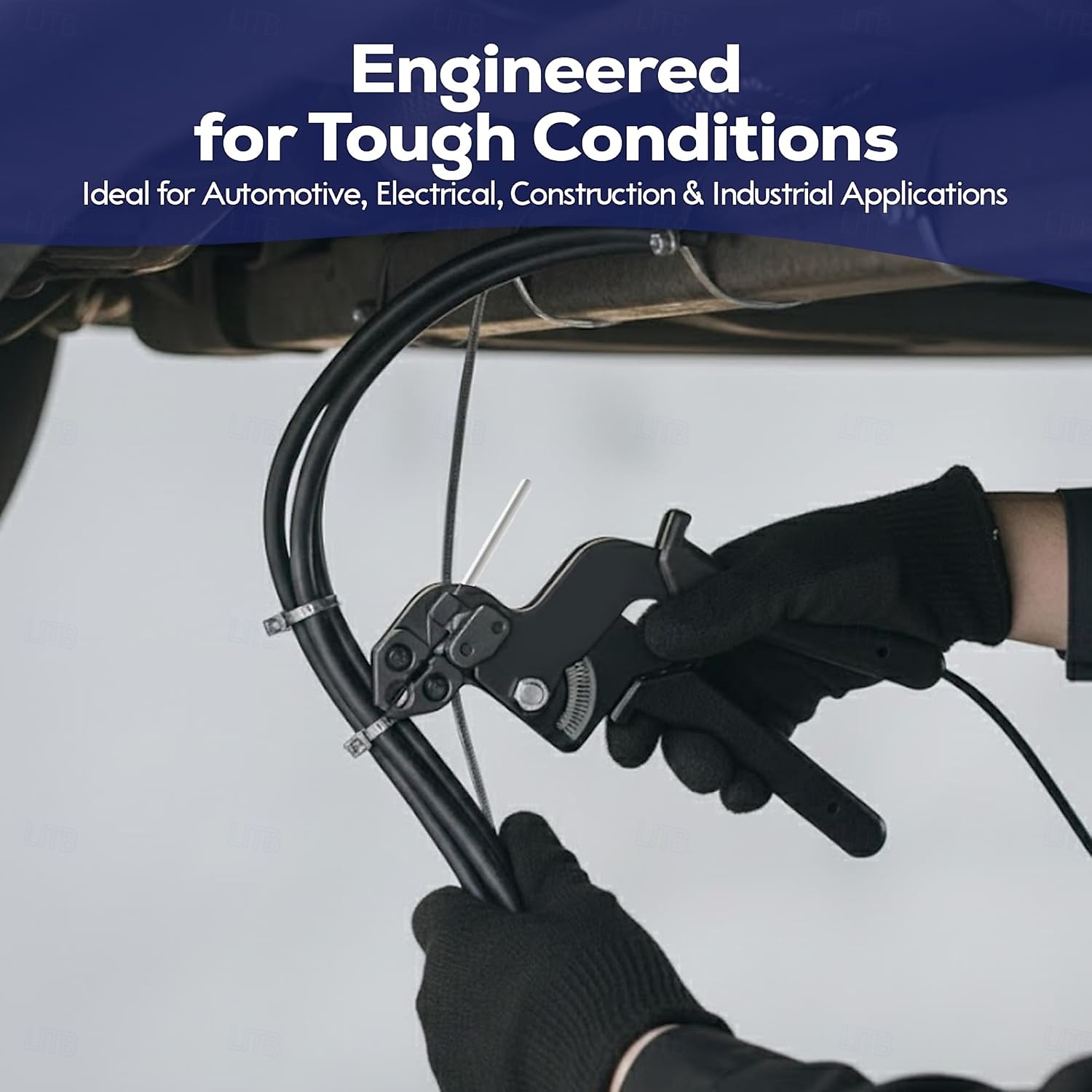 Пистолет для кабельных стяжек из нержавеющей стали со 100 металлическими стяжками длиной 11,8 дюймов, специальный инструмент для затягивания и обрезки стальных стяжек, детали для забора из 2026 - $42.99 –P5