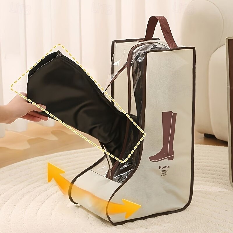 4pcs Non-Woven Fabric Boot Storage Bags with Handles, Home and Travel Dustproof Boot and Shoe Storage Bags, Suitable for Flat Shoes, Ankle Boots, and High-Top Boots, Travel Shoe Organizer 2026 - $21.99 –P4