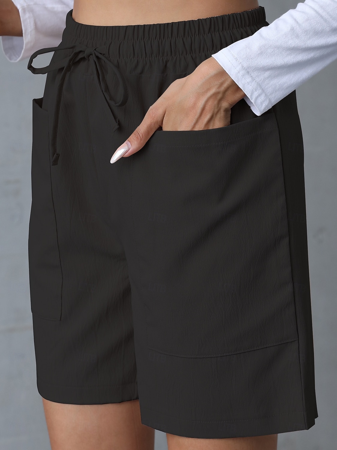 Women's Bermuda shorts Shorts Summer Shorts Beach Shorts Vacation Fashion Casual Daily Knee Length High Waist Solid Color Plain Drawstring Pocket Elastic Waistband Comfort Soft Breathable 2026 - $24.99 –P9