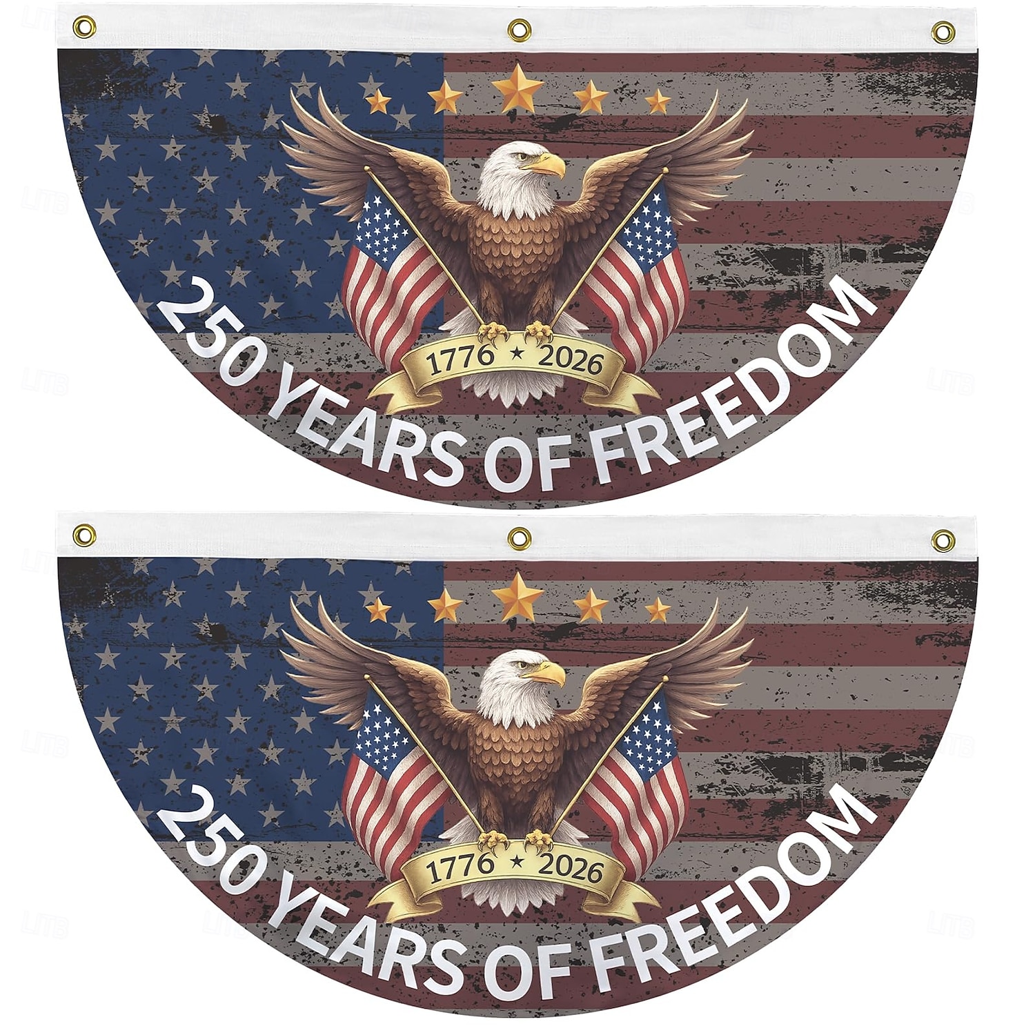 2SZT Flaga 250. rocznicy USA 1,5X3 FT Flagi Fani 1776-2026 Patriotyczne Gwiazdy Ogrodowe Znak Zawieszony Dekor dla Na Zewnątrz Drzwi Frontowe Weranda Powitanie Tło z Mosiężnymi Oczkami 2026 - $18.99 –P1