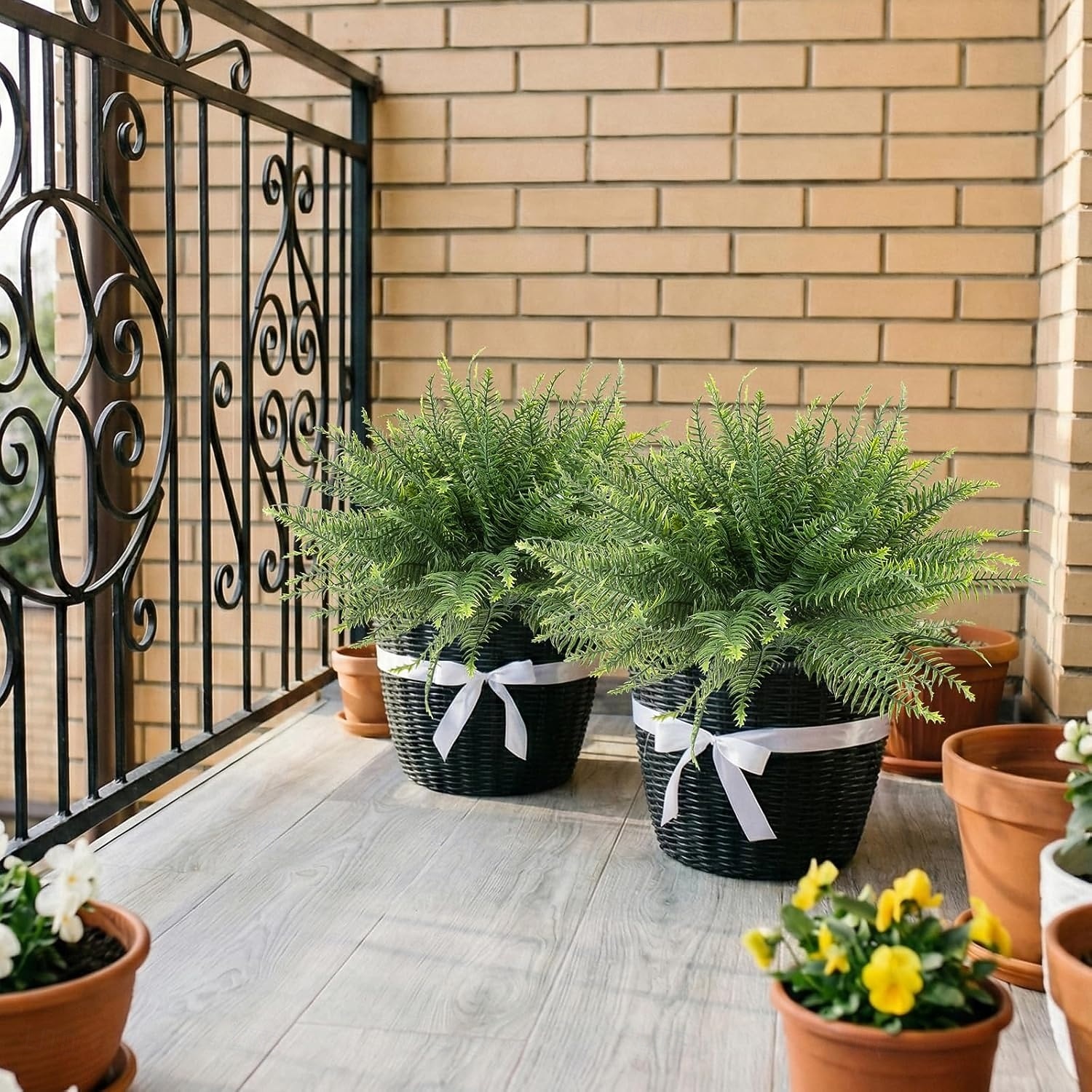 24 szt. sztucznych paproci do użytku na zewnątrz, odporne na promieniowanie UV, sztuczne krzewy paproci do ogrodu wewnętrznego, na werandę &wystrój zieleni na patio 2026 - $31.99 –P12