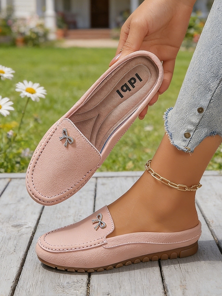 Women's Pink Comfort Moccasin Mule Loafers – Soft Slip-On Backless Flats with Cushioned Non-Slip Sole, Casual Driving Shoes for Walking, Travel and Everyday Wear 2026 - $24.99 –P3