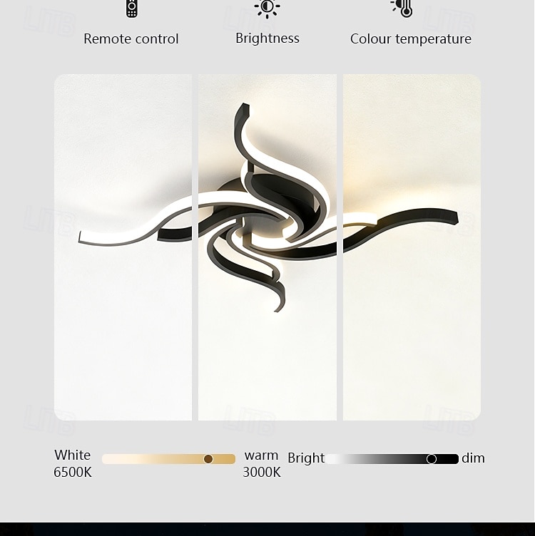 Modern LED Ceiling Light Fixture,56W 3360 Lumen ,Flush Mount Ceiling Chandelier, Ceiling Lamp for Kitchen Bedroom Study Living Room Office Dining Room,Dimming Remote Control 2026 - $105.99 –P5