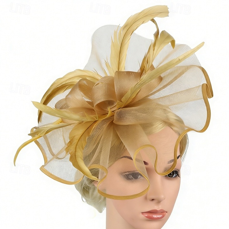 Γοητευτικά Φτερά Δίχτυ Γάμου Γενέθλια Κομψό Βίντατζ χαριτωμένο στυλ Με Φτερό Τούλι Ακουστικό Καπέλα 2026 - $17.49 –P3