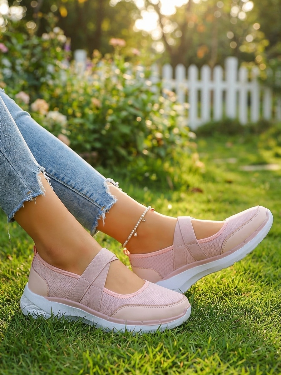Women's Pink Mary Jane Sneakers – Breathable Lightweight Mesh Slip-On Sport Shoes for Walking, Casual Wear, Travel and Daily Activities 2026 - $24.99 –P5