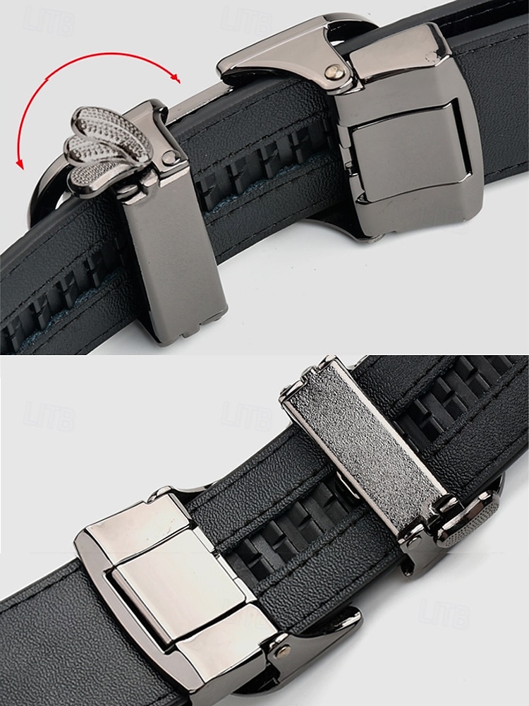 Herren-Gürtel aus echtem Leder mit Krokodilmuster, schwarz & braun, elegantes Accessoire für formelle und legere Anlässe wie Hochzeiten, Partys und den täglichen Geschäftsalltag 2026 - $19.99 –P10