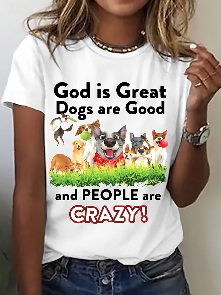 Festa di San Patrizio Per donna Maglietta Stampato Grafico Animale Lettera Vintage Elegante Classico Manica Corta Girocollo Top Regolari Quotidiano Weekend Blu Nero Bianco Rosa Viola Estate Primavera del 2026 a $21.99 –P4