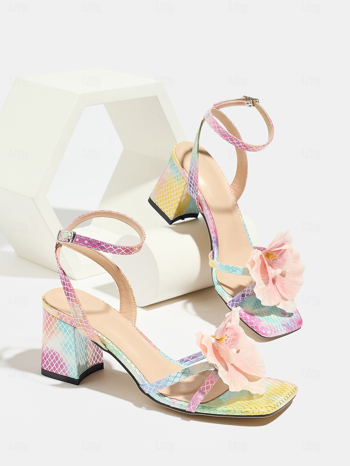 Women's Romantic Purple Floral High Heels - Elegant 3D Flower Strappy Sandals with Stiletto Heel for Luxury Cruise Vacations, Yacht Parties & Summer Evening Galas 2026 - $46.99 –P2