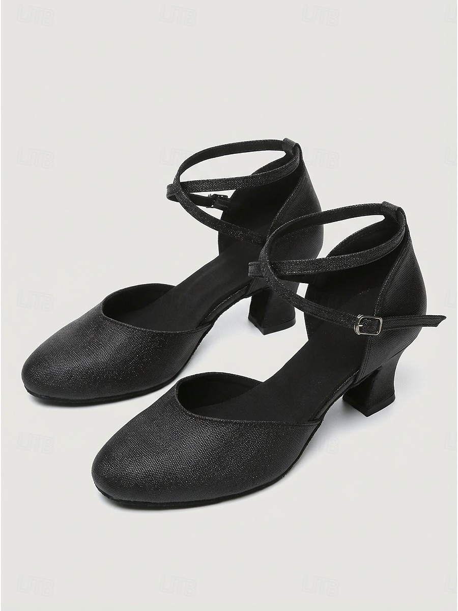 Chaussures de danse latine à paillettes pour femmes, élégants escarpins de salon à bout fermé avec bride à la cheville pour la salsa et le tango &pratique de danse de 2026 ? $84.99 –P7