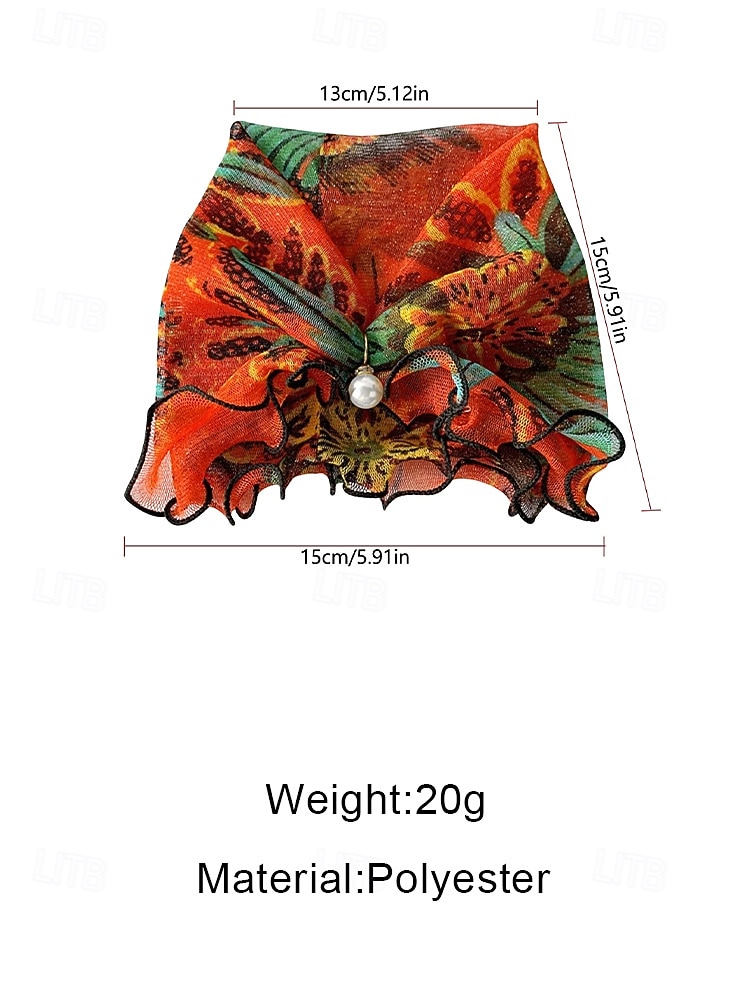 Damessjaal in bohemian stijl van polyester chiffon, met veelkleurige bloemenprints, veelzijdige hoofdband, perfect voor dagelijks gebruik en strandvakanties. 2026 - $9.99 –P11