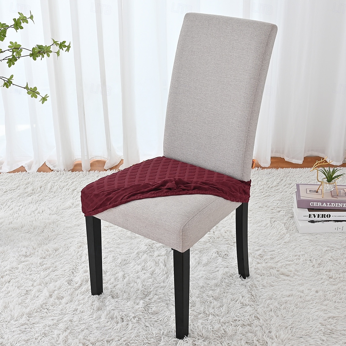 Strečový žakárový diamantový potah na sedák s elastickým potahem, dvojité elastické pásky, prachotěsný chránič sedáku do jídelny, kuchyně, hotelu 2026 - $8.99 –P7