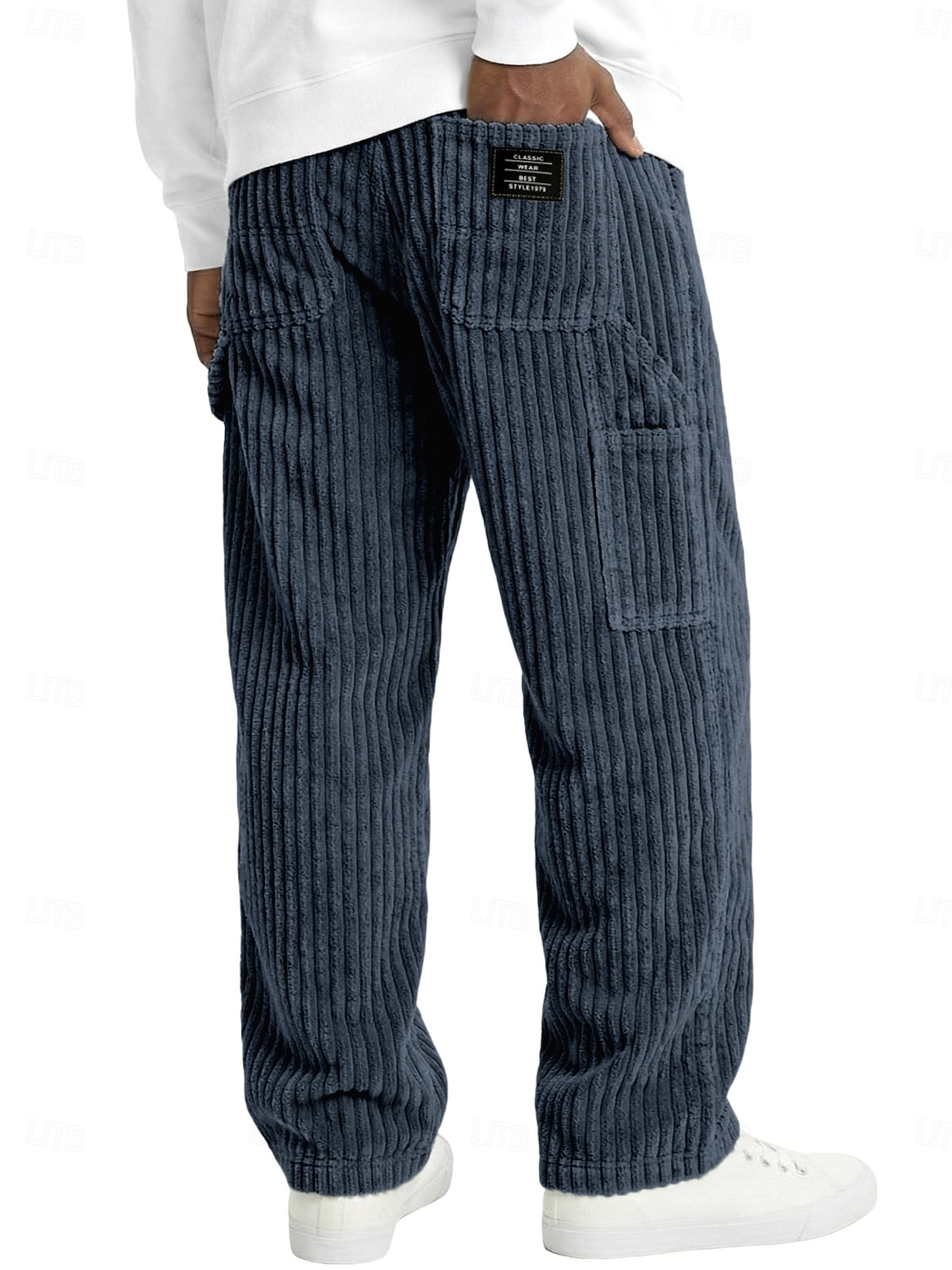 Per uomo Pantaloni Pantaloni in velluto a coste Pantaloni invernali Pantaloni casual Pantaloni Larghi Coulisse Multi-tasche Tinta unica Comodità Lunghezza intera Casuale Quotidiano All'aperto Moda del 2026 a $29.99 –P6