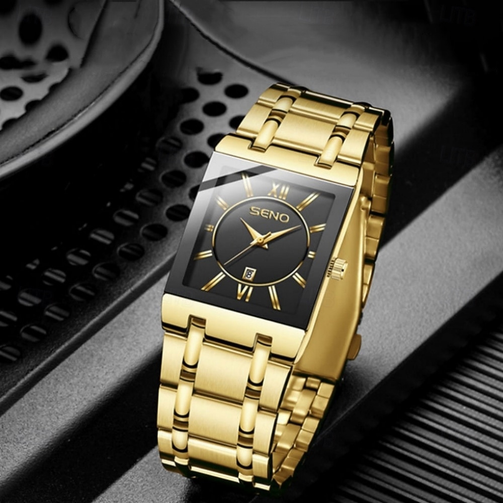 Ρολόι ανδρικό, λουράκι από ανοξείδωτο ατσάλι, λατινικοί αριθμοί, μεγάλο καντράν υψηλής ευκρίνειας, οθόνη ημερολογίου, πολυλειτουργικό, πολυτελές ανδρικό ρολόι, τέλειο δώρο για γενέθλια φίλων, 2026 - $28.99 –P1