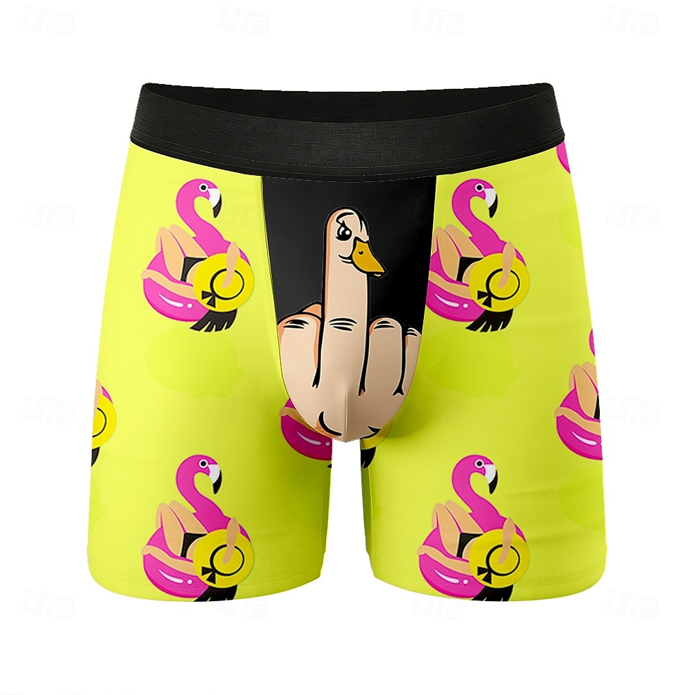 Homme Animal Dessin animé Flamant rose Boxers extensibles Caleçons de Bain Shorts de bain boxeur Drôle Occasionnel Maison Vacances à la Plage Ceinture Élastique Évacuation de l'humidit de 2026 ? $16.99 –P4
