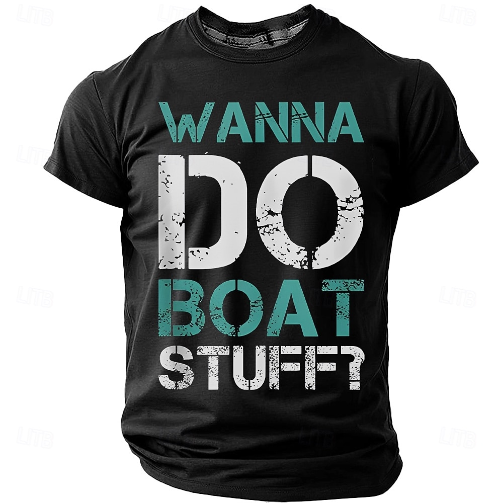Heren T-shirt met retro nautische, boot- en watersportprint, distressed graphic, regular fit, geschikt voor het leven aan het meer of op het strand. Designer kleding in de maten S, M, L, XL, XXL en 2026 - ₪76 –P2