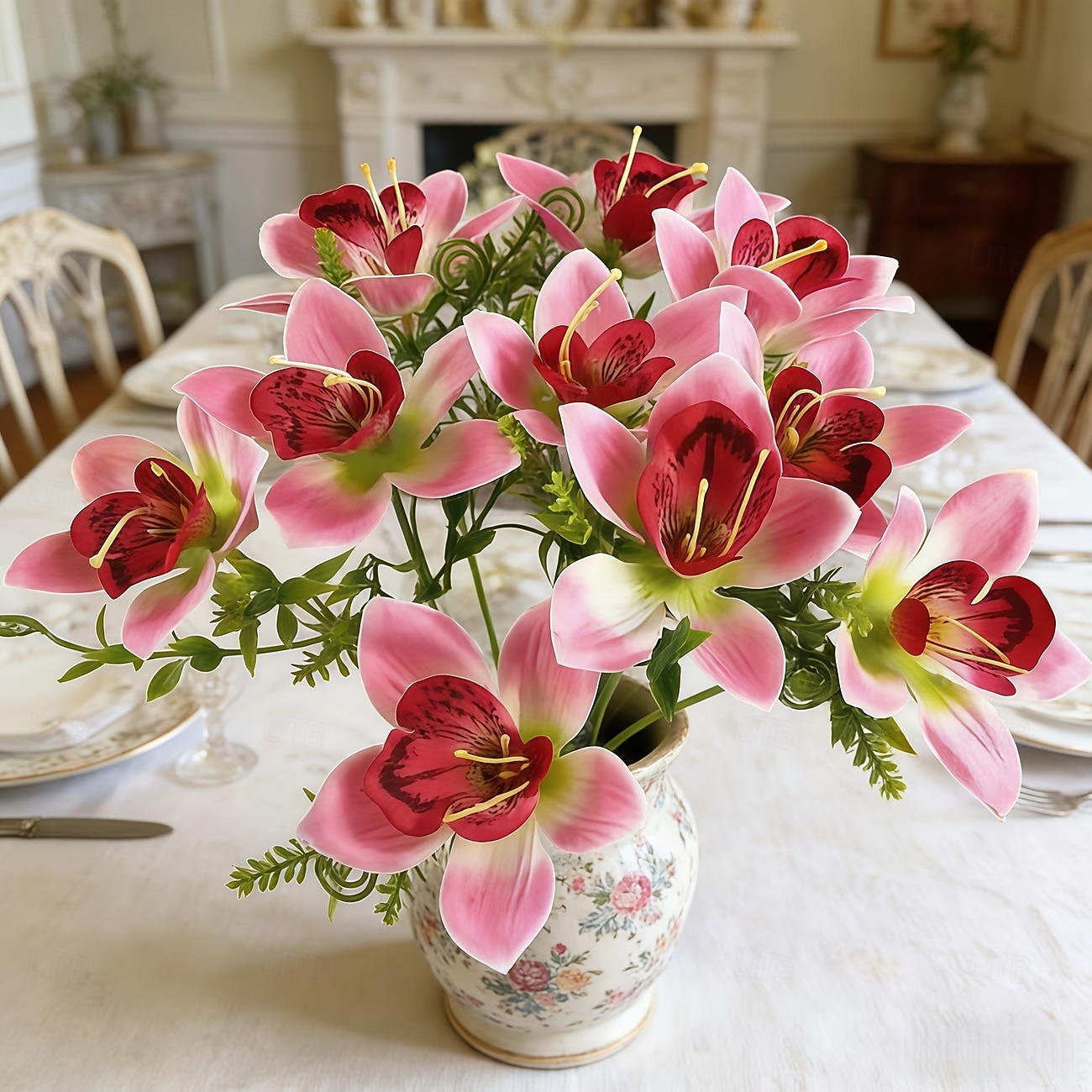 10 künstliche Phalaenopsis-Orchideen (kleine Cattleya-Blüten), verstellbare Stiele, realistische Blüten für Heim- und Eventdekoration, festliche Blumenarrangements und Außendekoration 2026 - $16.99 –P2
