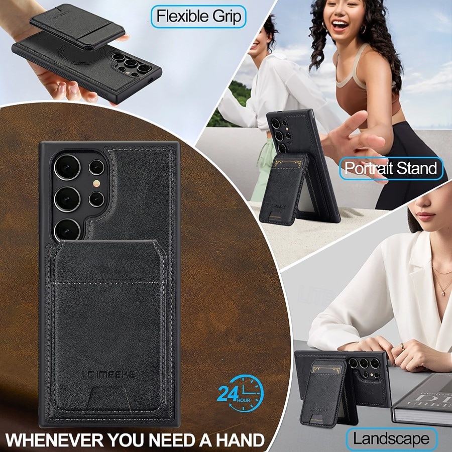 Phone Case For Samsung Galaxy S26 S26 Plus S26 Ultra Back Cover Magnetic Adsorption Wallet Case with Stand Holder Detachable Support Wireless Charging Retro PU Leather 2026 - $21.99 –P10