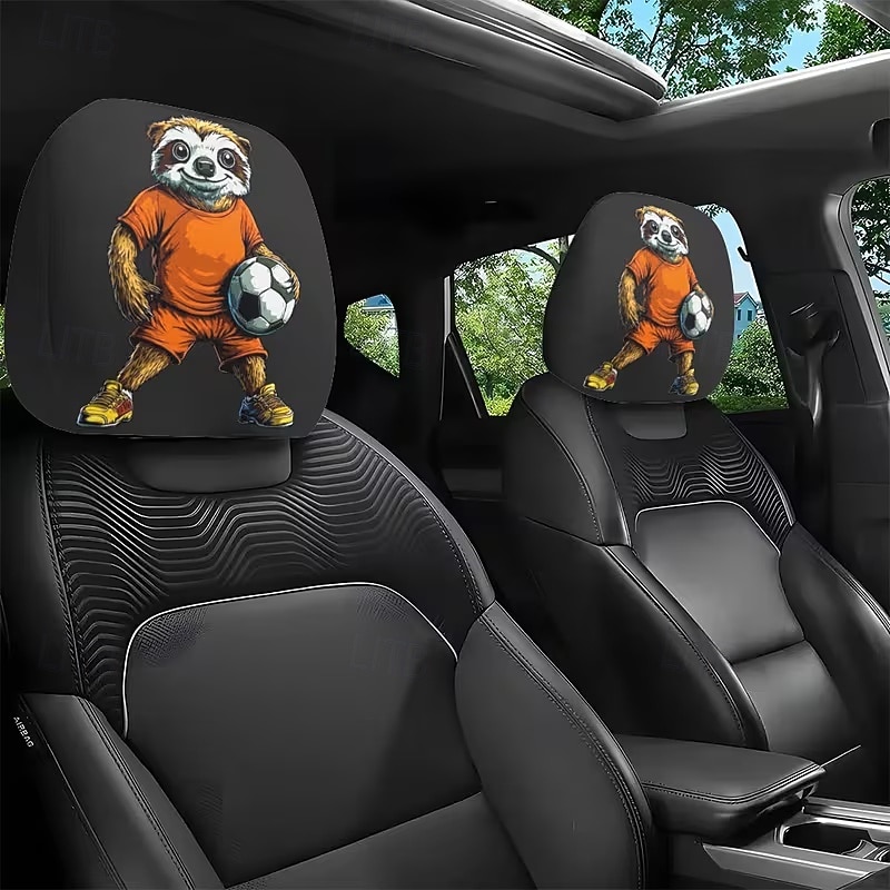 2 db rajzfilmfigura, focimeccs mintás fejtámla huzat autóba, belső dekoráció, rugalmas kialakítás, univerzális illeszkedés, alkalmas napi ingázásra és családi kirándulásokra, tökéletes szórakoztató 2026 - $8.99 –P3