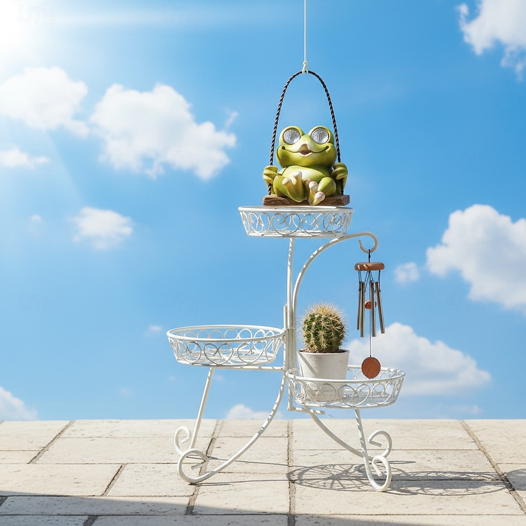 Utendørs solcelledrevet vanntett froskehuske harpiks hengende lykt, dekorative LED-lys for hage, terrasse, balkong, gårdsplass, sti, villa landskapsbelysning – 18x12x12,5cm 2026 - $17.99 –P7