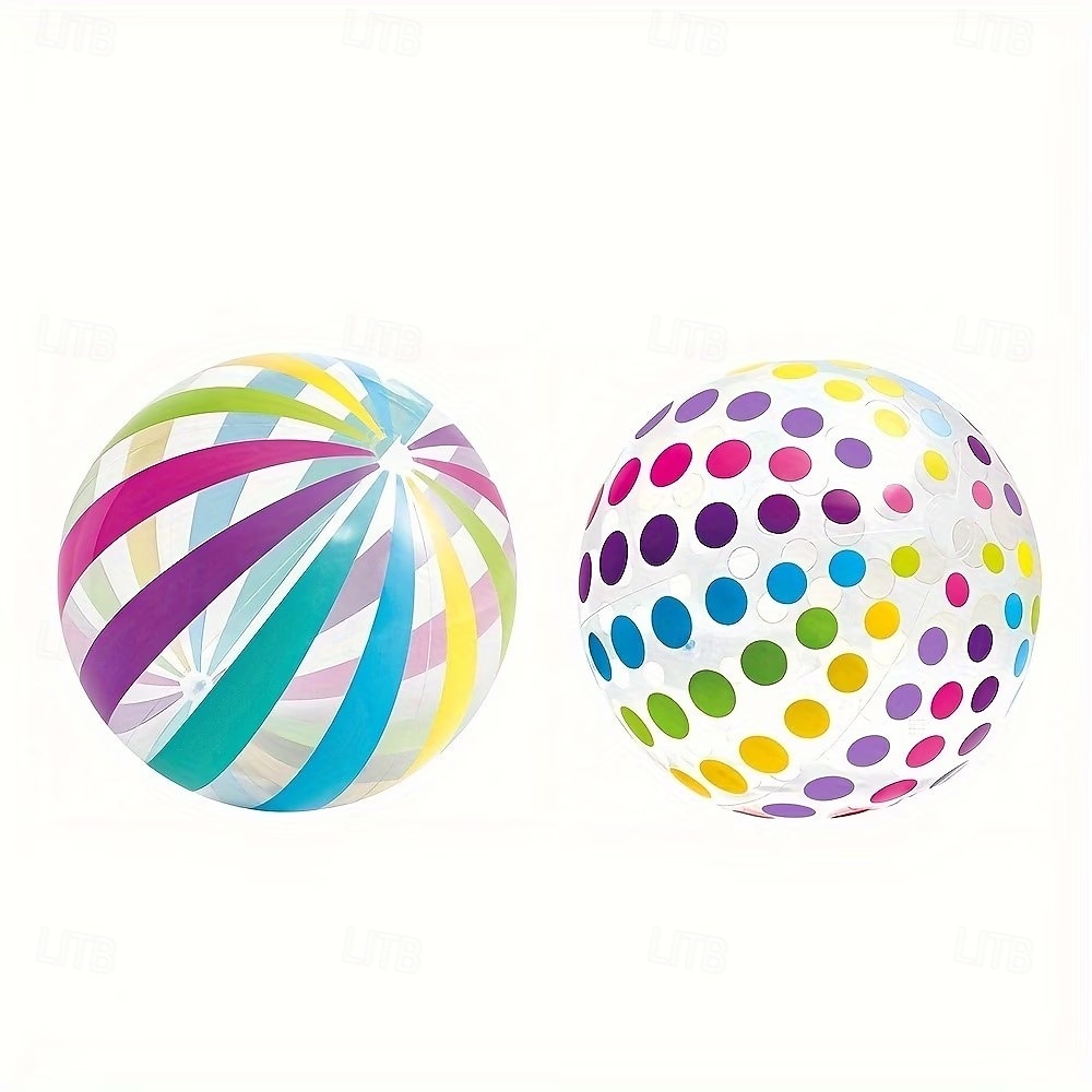 2PCS Polka Dot Beach Balls Inflatable PVC Water Play Balls with Colorful Stripes for Outdoor Pool, Swimming Pool, Beach Party Decoration and Outdoor Activities 2026 - $16.99 –P2