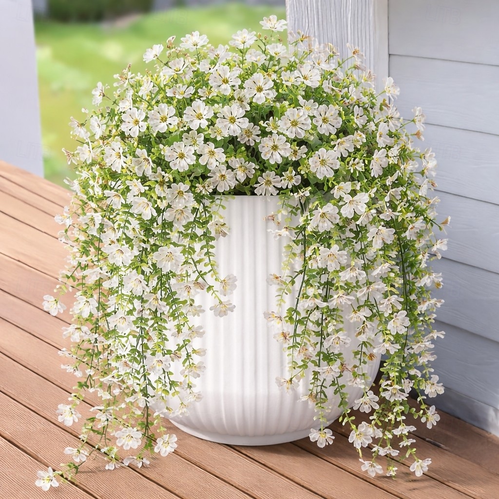 4 Pcs Artificial Hanging Flowers Plants for Outdoor Spring Decoration,Faux Silk Violet with Eucalyptus Leaves,UV Resistant for Outside Home Indoor Planter Porch Patio Balcony Yard Decor 2026 - $21.99 –P11