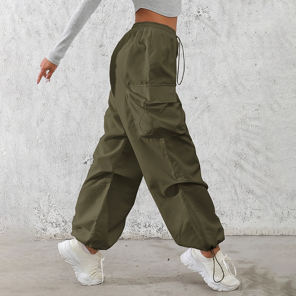 Per donna Pantaloni Cargo Pantaloni Pantaloni da Lavoro Pantaloni Estivi Vacanza Moda Casual Quotidiano Lunghezza intera Misura del girovita medio Semplice Coulisse Tasca Elastico in vita Comodit del 2026 a $34.99 –P1
