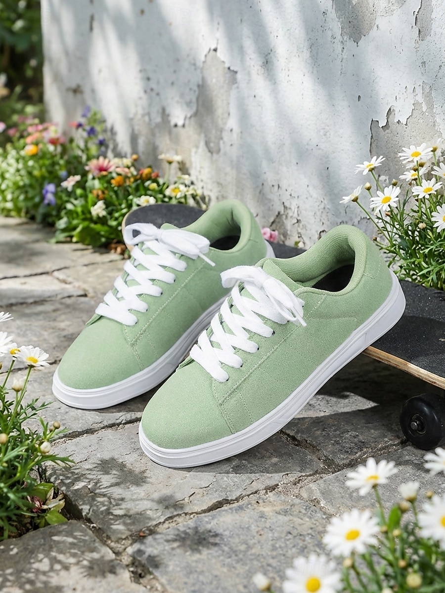 Grüne Damen-Sneaker – minimalistische Schnürschuhe für Damen, ideal für Reisen, Alltag und Shopping 2026 - $34.99 –P7