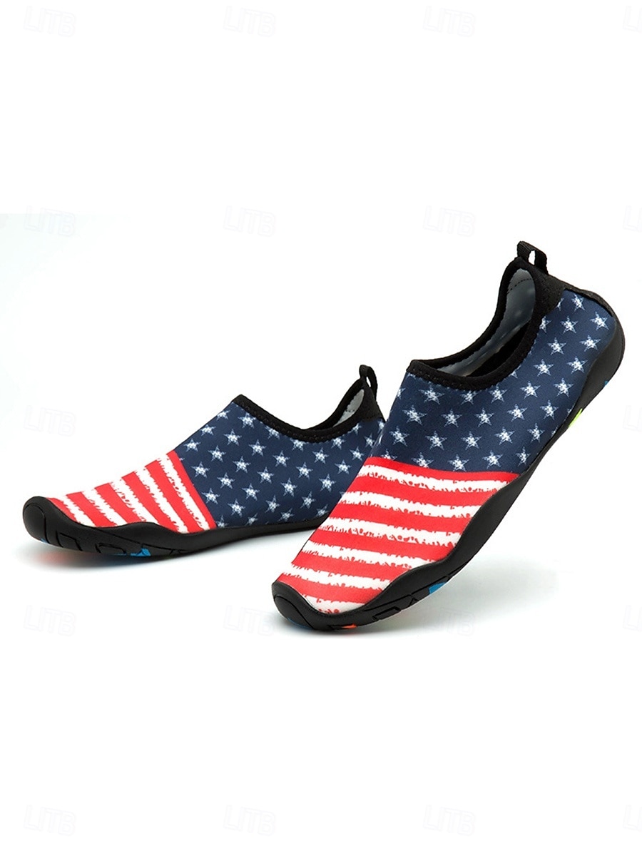 Zapatos acuáticos para mujer conmemorativos del 250.º aniversario de EE. UU.: bandera estadounidense patriótica roja y azul, de secado rápido, ideales para playa, natación, surf y navegación. 2026 - $24.99 –P2