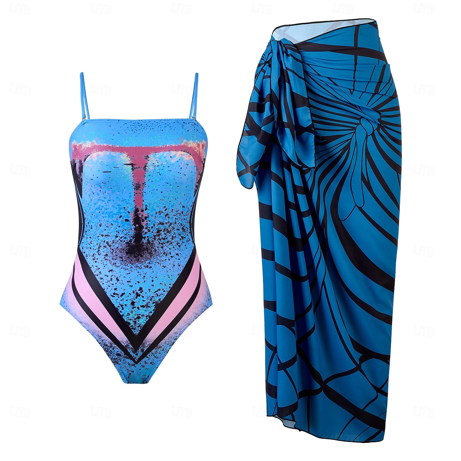Damen Badeanzug Einteiler Zweiteilig Monokini Rock Bademode Bauchkontrolle Hohe Taille Schlank Rückenfrei Urlaub Strandbekleidung Blumen V Ausschnitt Ärmellos Badeanzüge 2026 - $48.99 –P1