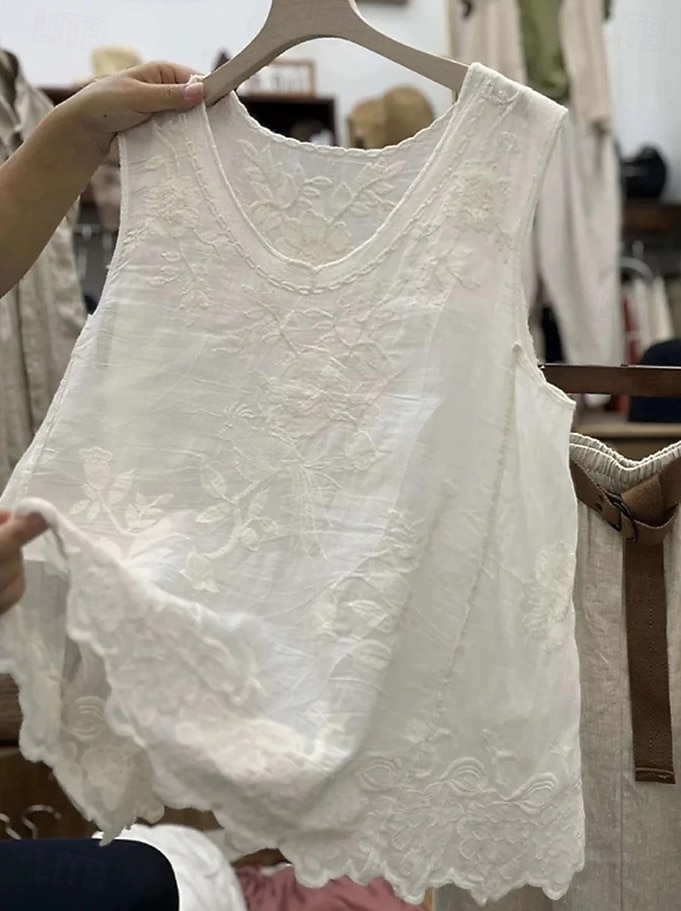 Damskie Koronkowa koszula Jednokolorowe Elegancja Bohema Urlop Bez rękawów Półgolf Długie topy Codzienny Święto Weekend Czarny Biały Rumiany róż Jasnobrązowy Khaki Lato Wiosna 2026 - $21.99 –P1