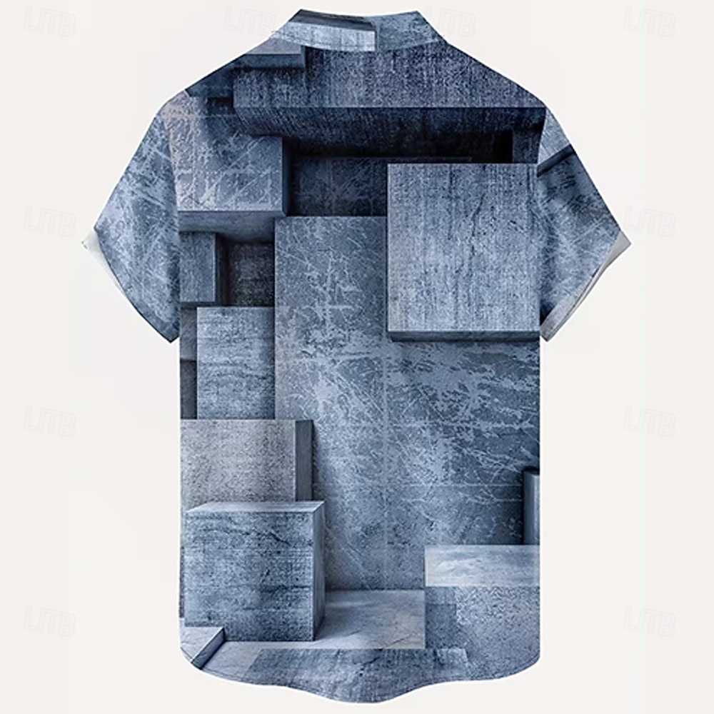Hombre Geométrico Bloque de color Retazos Camisa Camisa de verano Abotonar la camisa Manga Corta Moda informal Exterior Vacaciones Uso Diario Verano Primavera Cuello Vuelto Impresión 3D camisas con 2026 - $25.99 –P2