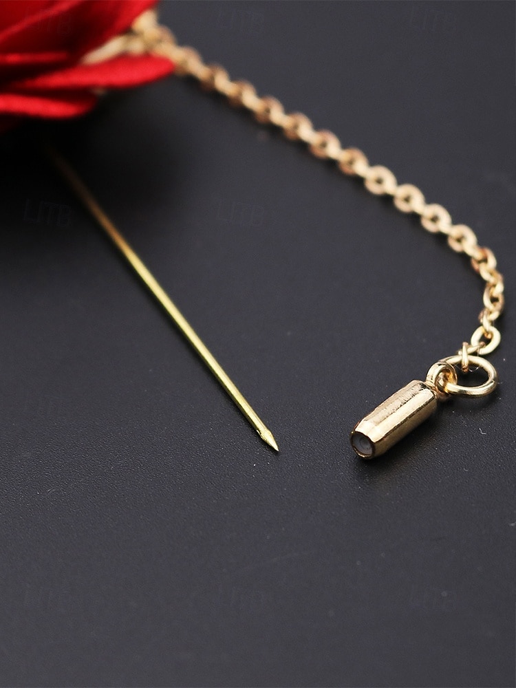 Pin de solapa con flor de poliéster elegante para hombre: múltiples opciones de color, elegante y moderno, perfecto para bodas y fiestas. 2026 - $7.99 –P9
