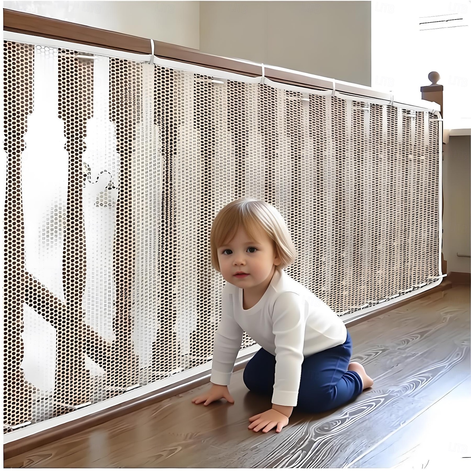 Rete di protezione per bambini, rete di sicurezza per neonati, barriera in rete per ringhiera delle scale da 3 x 0,9 metri per bambini, gatti, cani, protezione per ringhiera di sicurezza per bambini del 2026 a $20.99 –P1